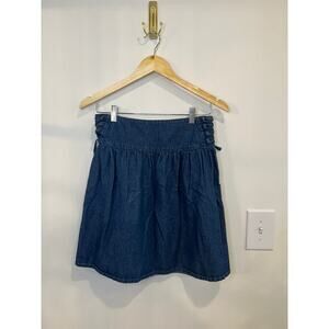 Cato Girls Denim Skirt Size 16 Chambray Mini Skirt Ruffle Waist Boho Casual